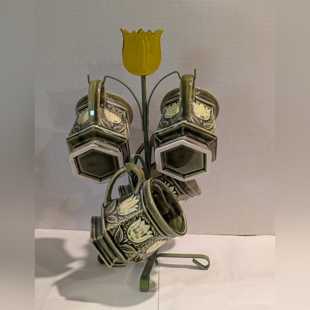 Tulip Floral Mug Set with Stand Japan